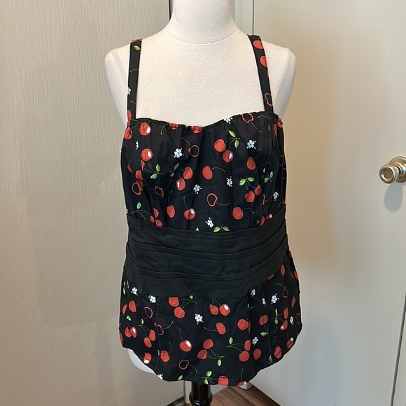 Tripp NYC Daang Goodman Cherry Print Black and Red Corset - Picture 10 of 10